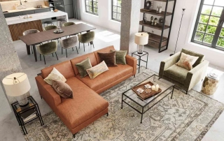 Open Concept Living Room West Island